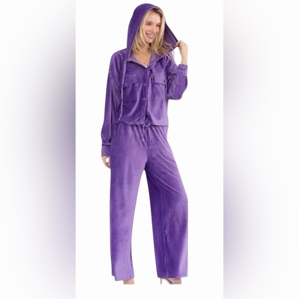 #1055 Gorgeous Purple Velour Set By Better Be